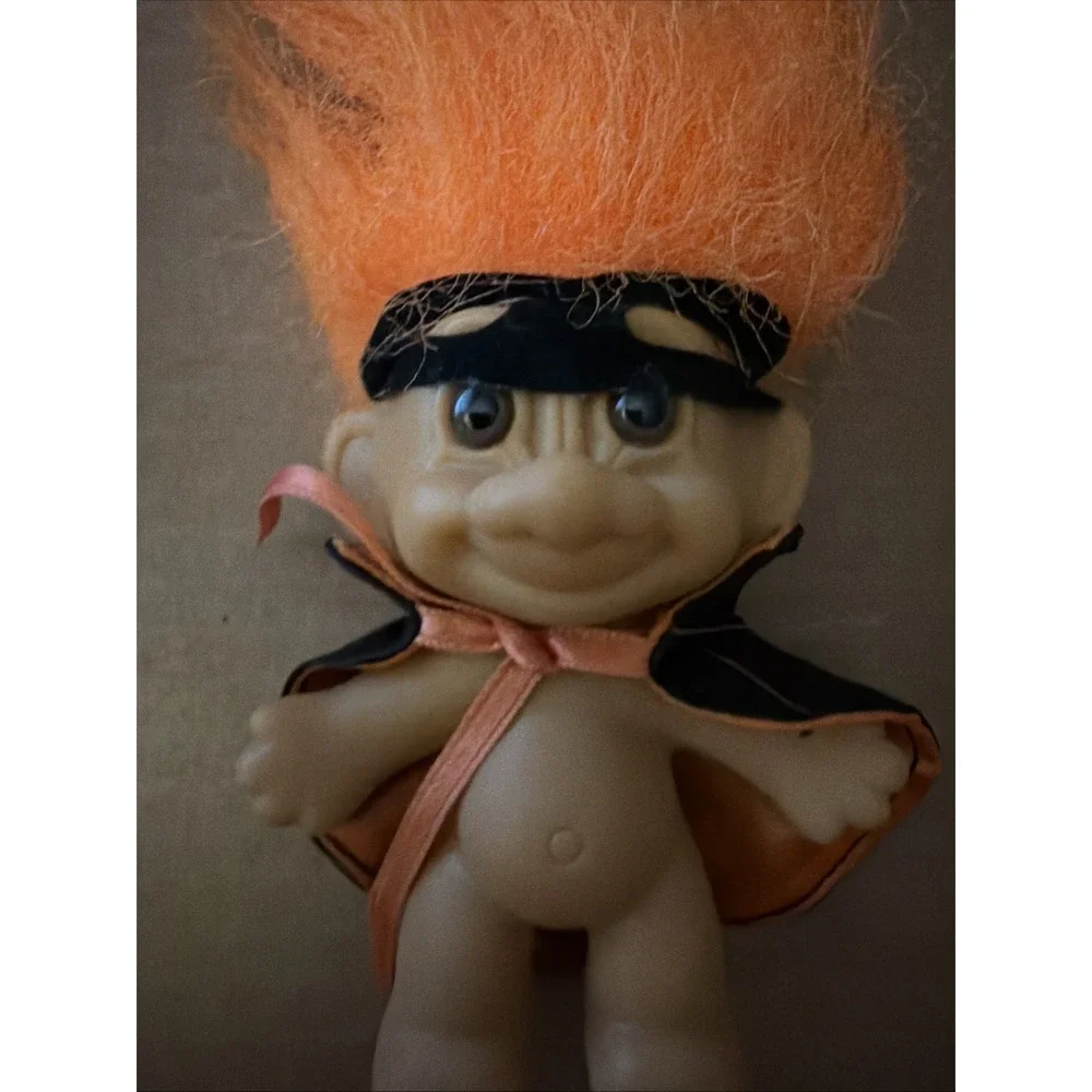 Troll Russ Berrie Zorro 2pc Purple Orange Hair 3in